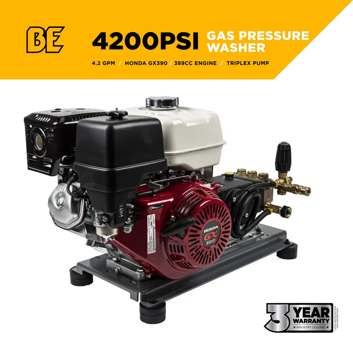 4.2 GPM 4200psi Belt Drive Truck Mount