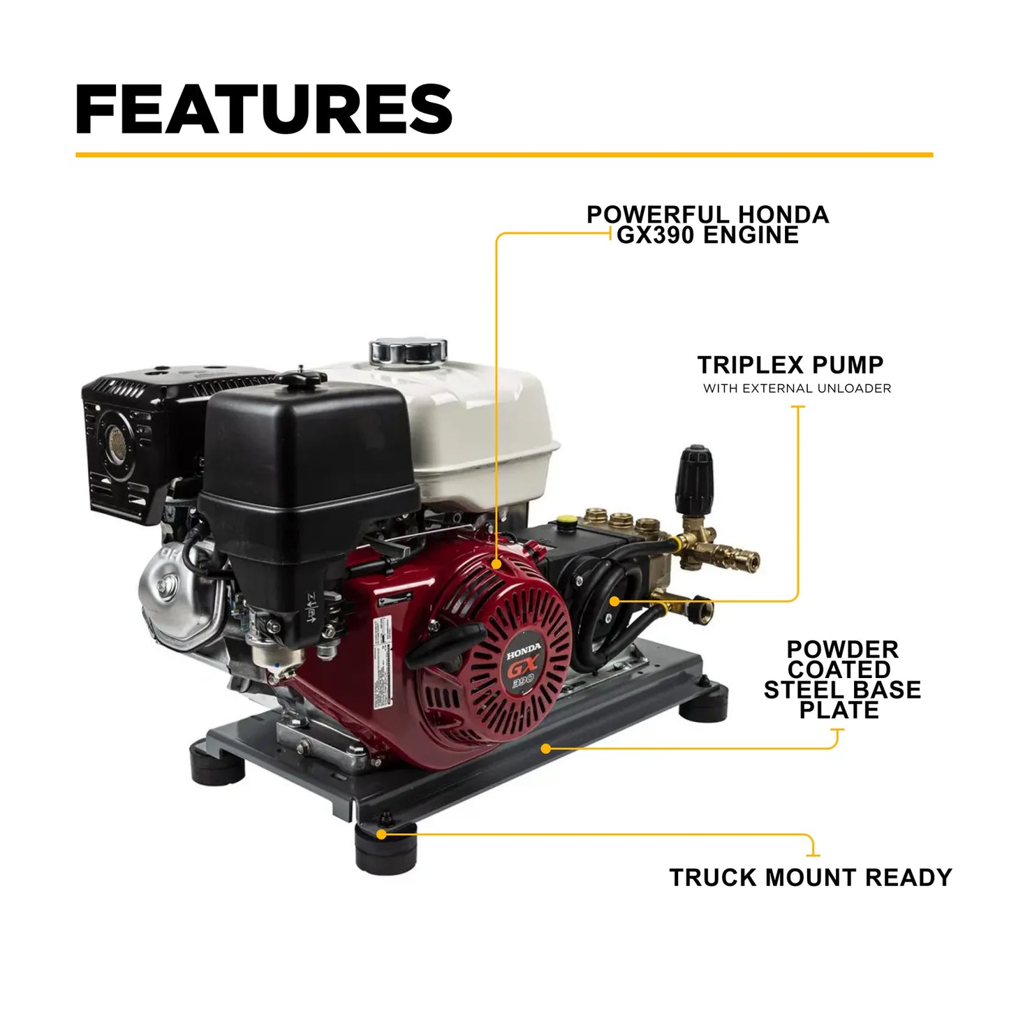 4.2 GPM 4200psi Belt Drive Truck Mount