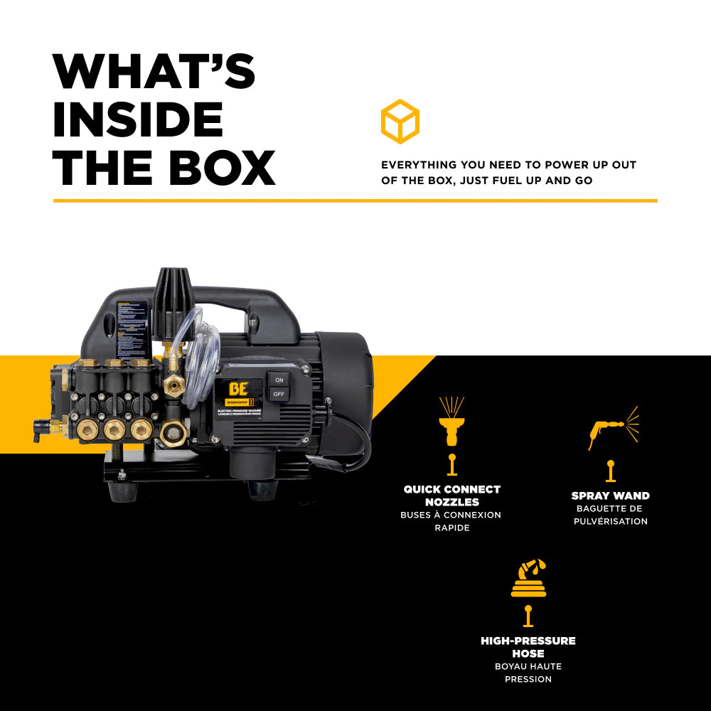 BE P1515EPNS Electric Pressure Washer – 1500 PSI, 1.6 GPM