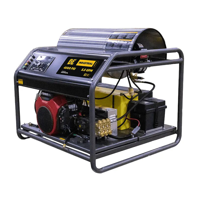BE HW4024HA12V Hot Water Pressure Washer Skid – 5.5 GPM @ 4000 PSI, 12V Burner