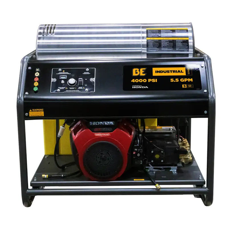 BE HW4024HA12V Hot Water Pressure Washer Skid – 5.5 GPM @ 4000 PSI, 12V Burner