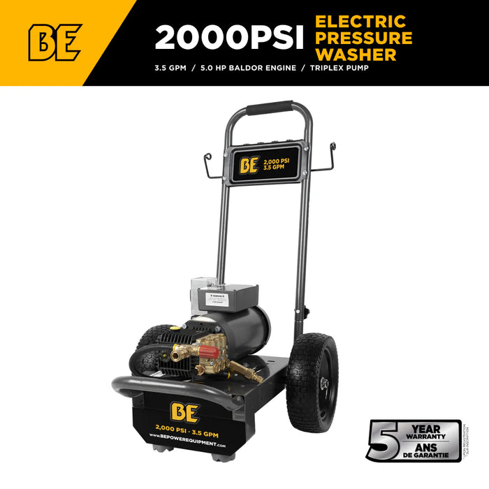 BE B205EG Electric Pressure Washer – 3.5 GPM, 2000 PSI, 5 HP