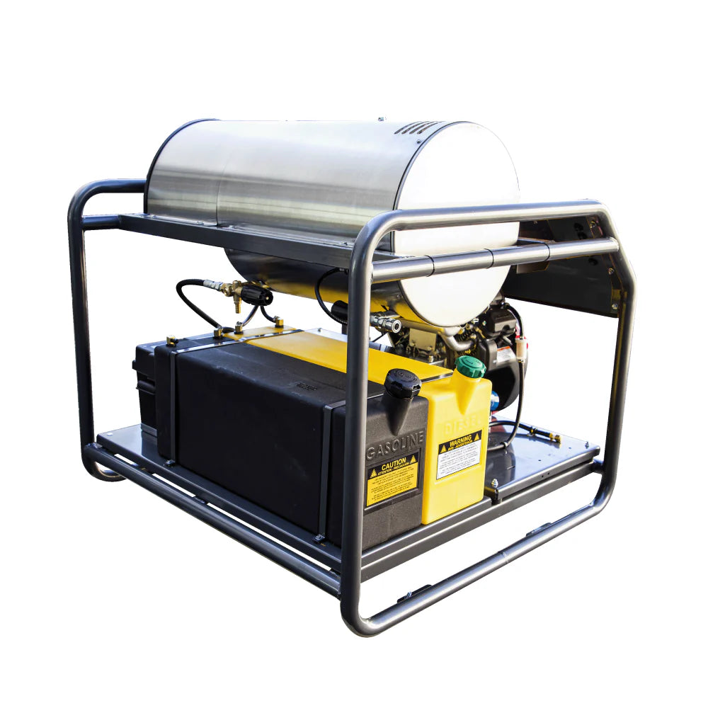 BE HW3524HG12V Hot Water Pressure Washer Skid – 5.6 GPM @ 3500 PSI, 12V Burner