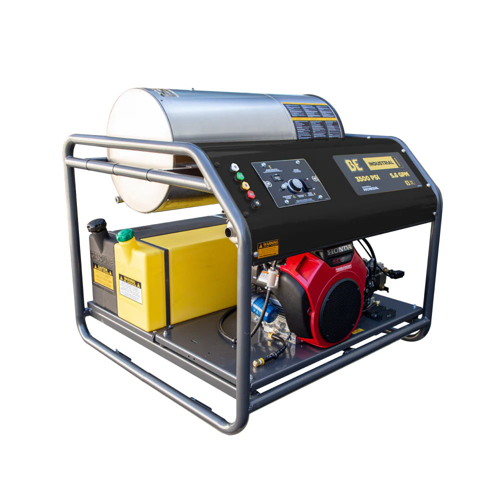 BE HW3524HG12V Hot Water Pressure Washer Skid – 5.6 GPM @ 3500 PSI, 12V Burner