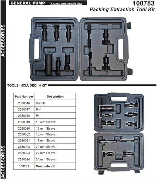 General Pump Packing Extraction Kit 100783 – 13–24 mm Slide-Hammer Seal Puller