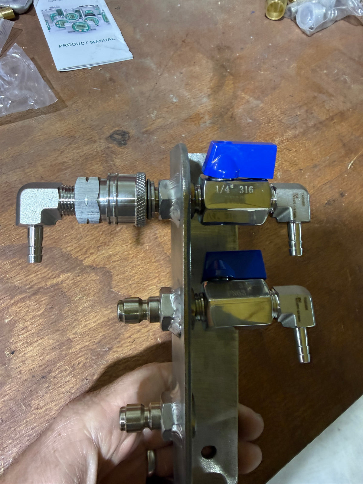 Stainless Steel 4-Way Chemical Injector Manifold – Quick Connect Downstream Soap Selector for Fleet Washing
