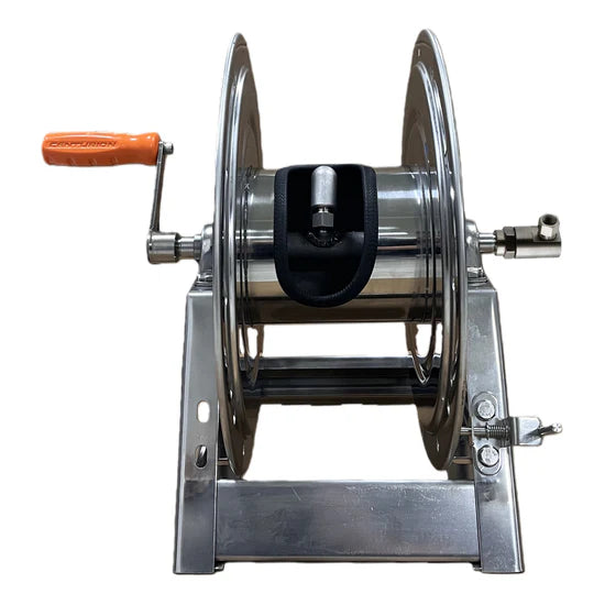 Centurion Stainless 300’ Hose Reel – 3/8" High Pressure Reel w/ Stainless Swivel | 5000 PSI