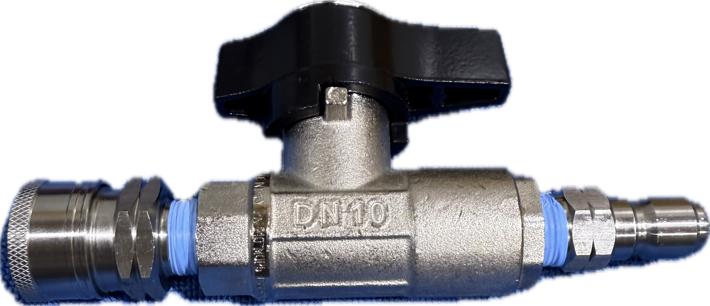 DN10 High-Pressure Ball Valve with Stainless Steel Quick Connects