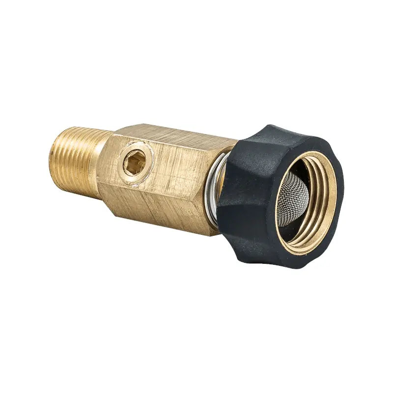 Garden hose filter fitting w/1/4” port