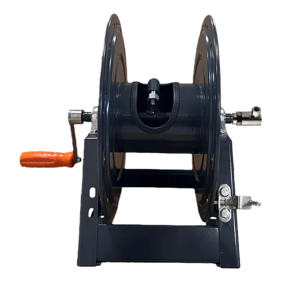 Gladiator Powder Coated 150' Hose Reel | 3/8" x 150' | 5,000 PSI | Centurion Stainless Swivel